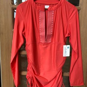 🇫🇷 RashGuard Coverup. Cabana Life. Sun Protection. Gorgeous coral  NYT. XL